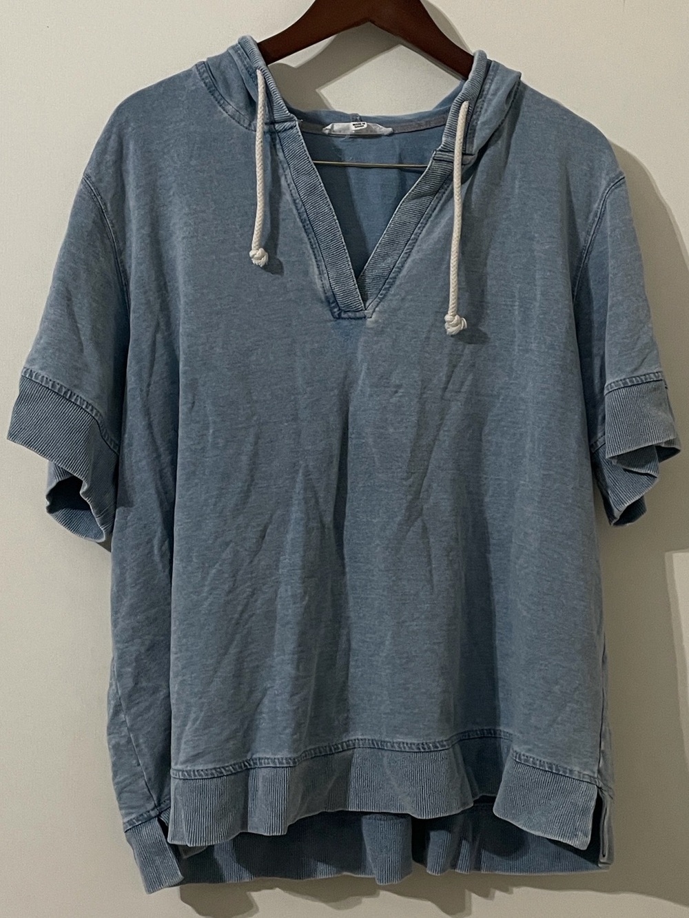 Jane + Delancey Blue Short Sleeve Hoodie Sweatshirt Size 1X